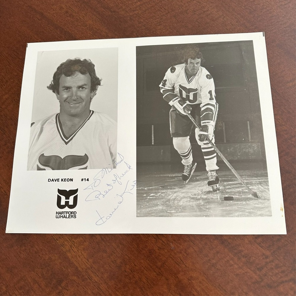 Dave Keon Signed Original Hartford Whalers Press Photo Toronto Maple Leafs 8x10